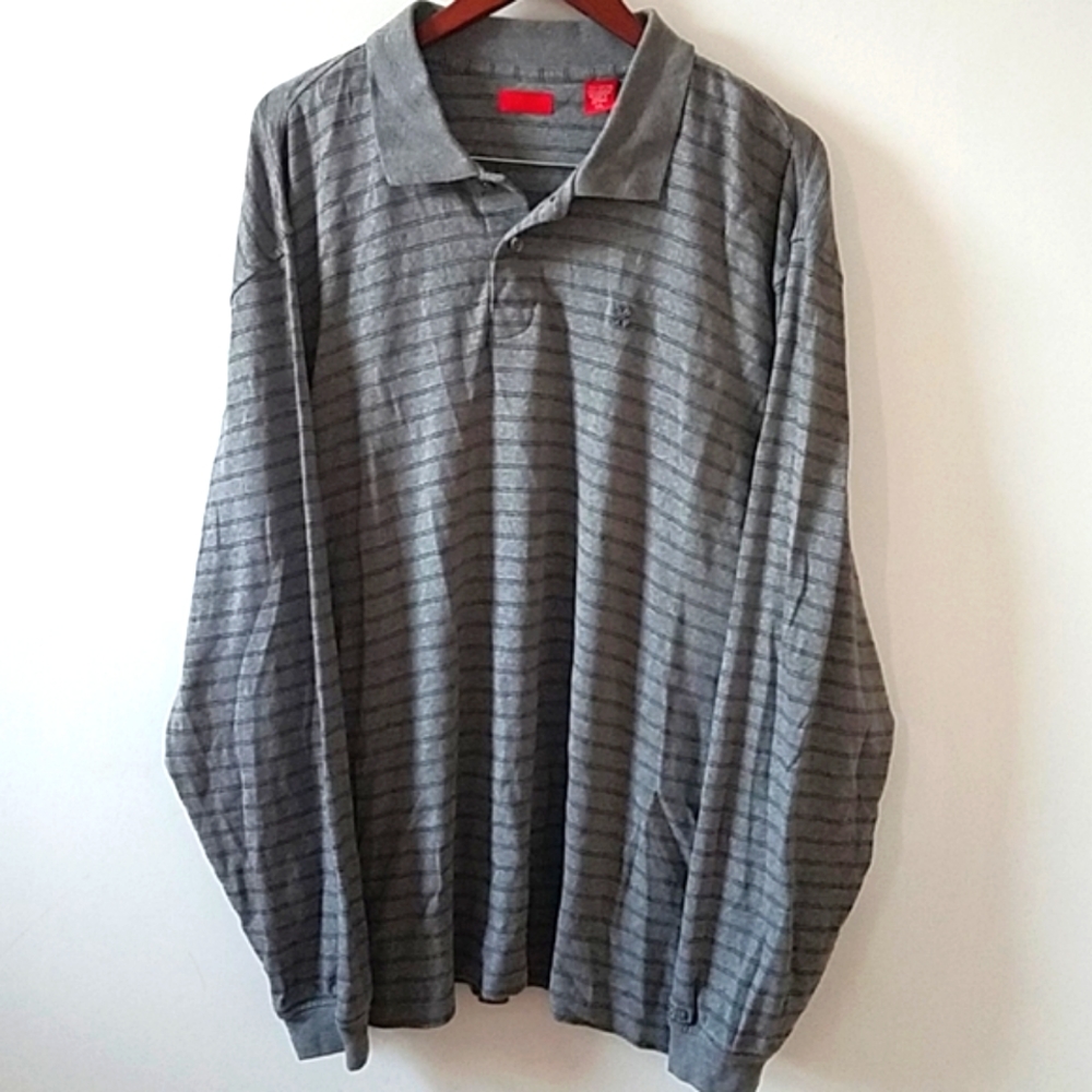 Izod men's collared polo shirt. Gray, XXL